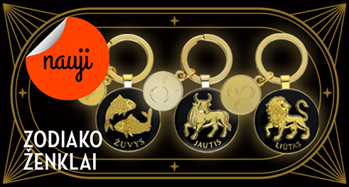 Zodiako ženklų raktų pakabukai